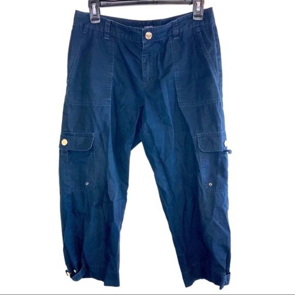 Chaps Black Cargo Capri Pants Size 4